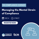 Webinar graphic reads RA Compliance Corner - Managing the Mental Strain of Compliance 12-4-24 2pm ET [Image by creator  from ]